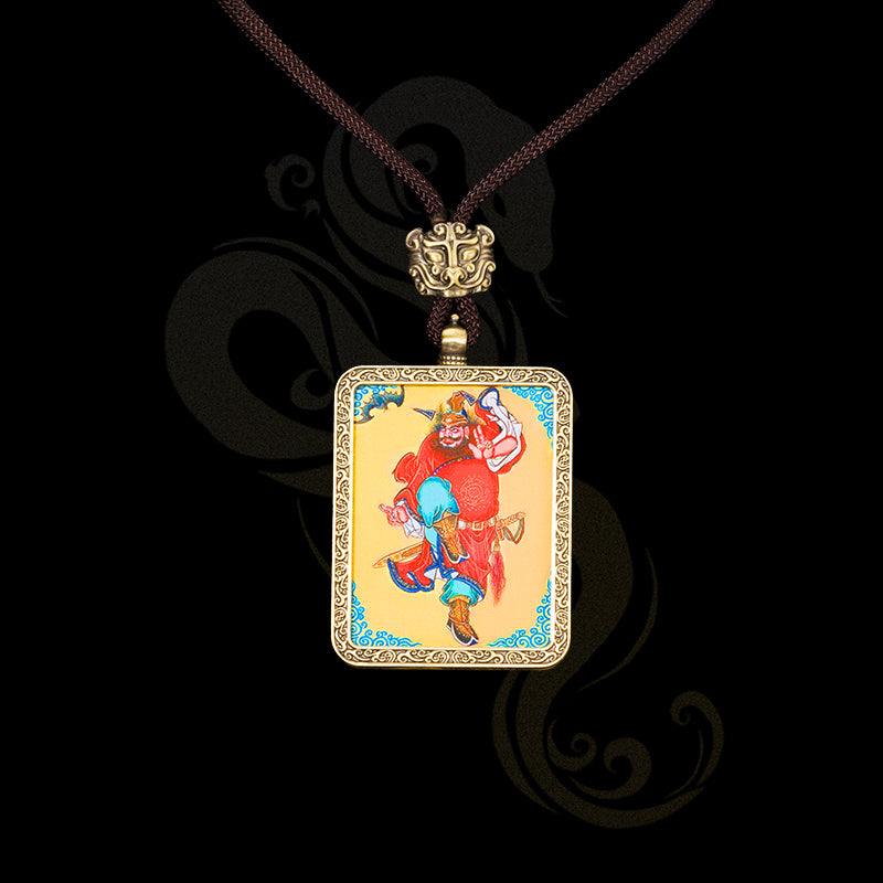 Zhong Kui Square Thangka Pendant