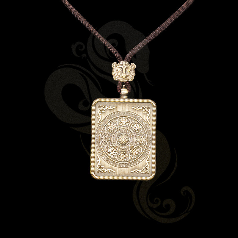 Zhong Kui Square Thangka Pendant